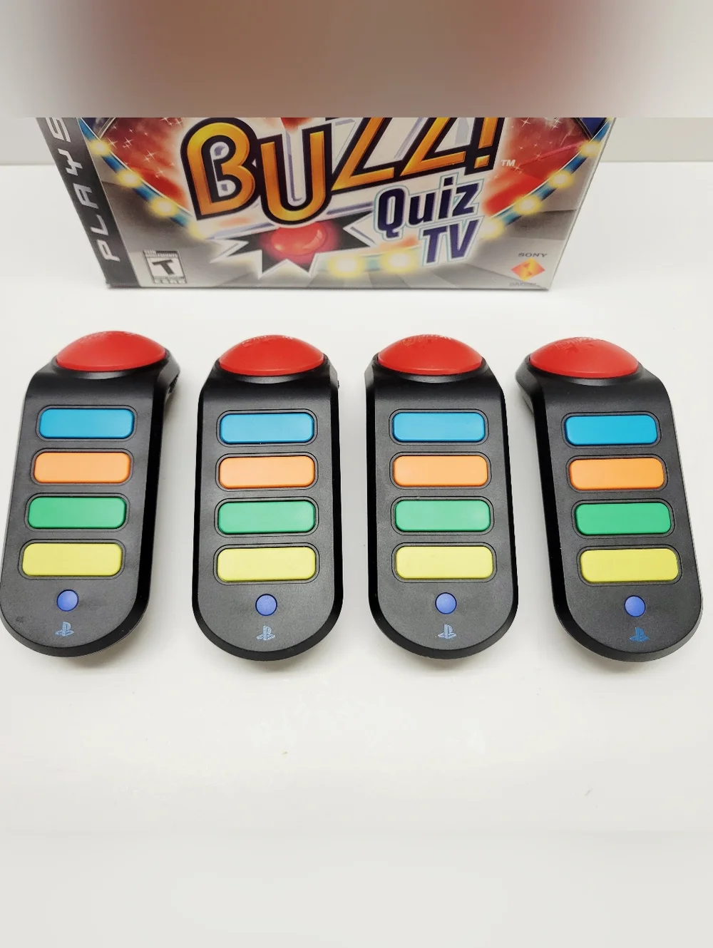 Buzz Quiz World Playstation 3 W/ 4 Wireless Buzzers (No Dongle) Good pre-owned